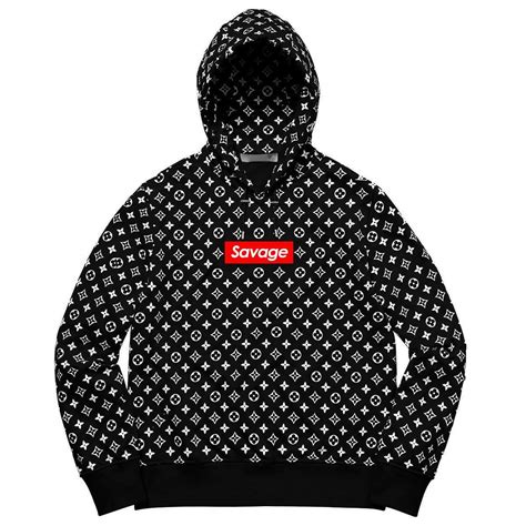 supreme lv hoodie black